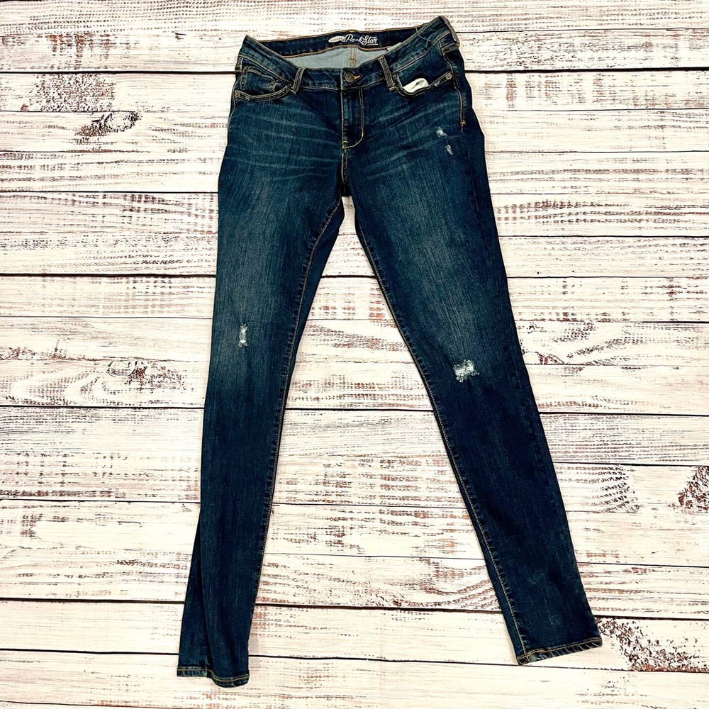 Old Navy The Rockstar Dark Ripped Skinny Jeans 12 Tall